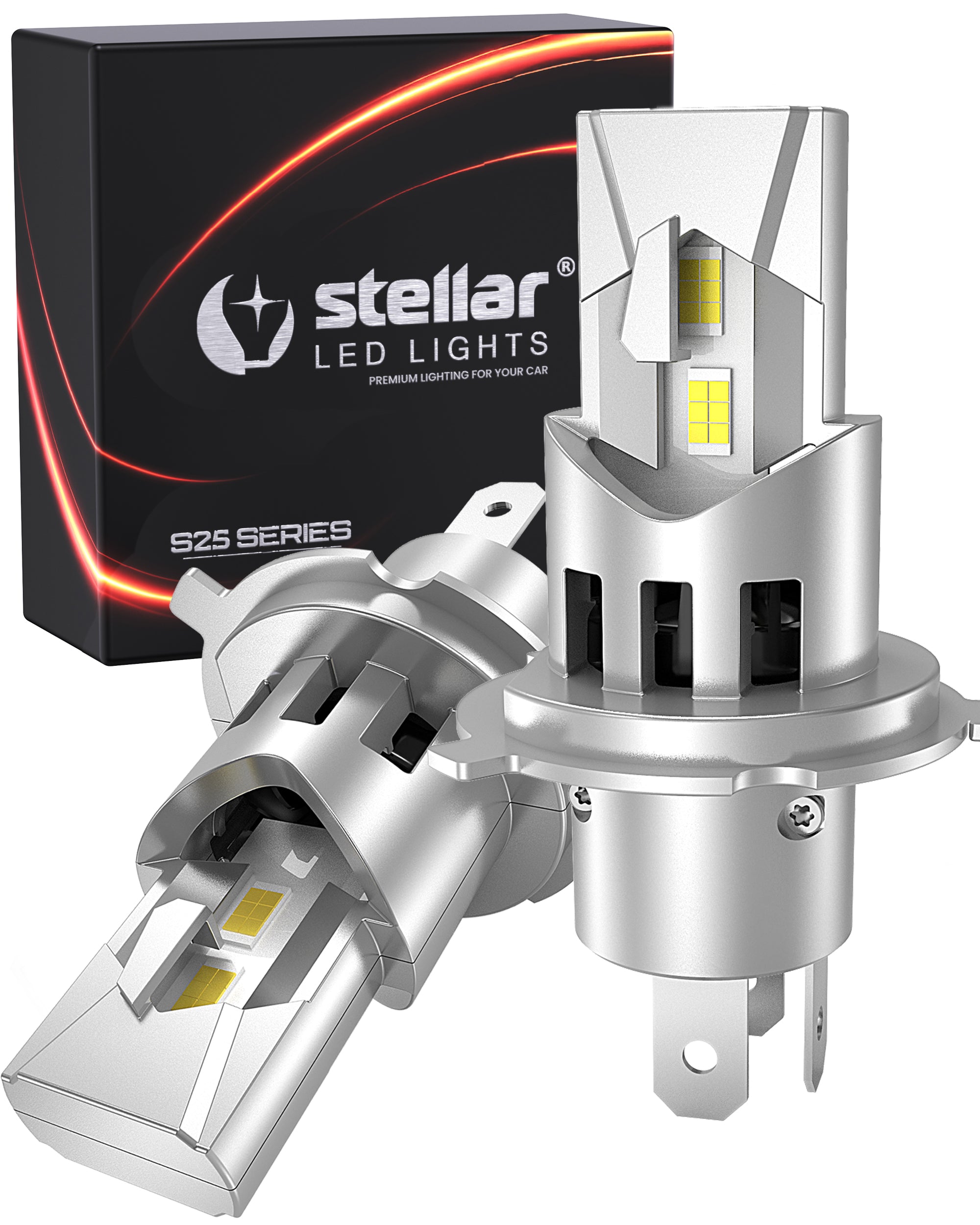 Stellar Lampe H4 (S25) – 1 Paar (2 Stück) LED, +200 % Helligkeit, 1 Jahre Garantie