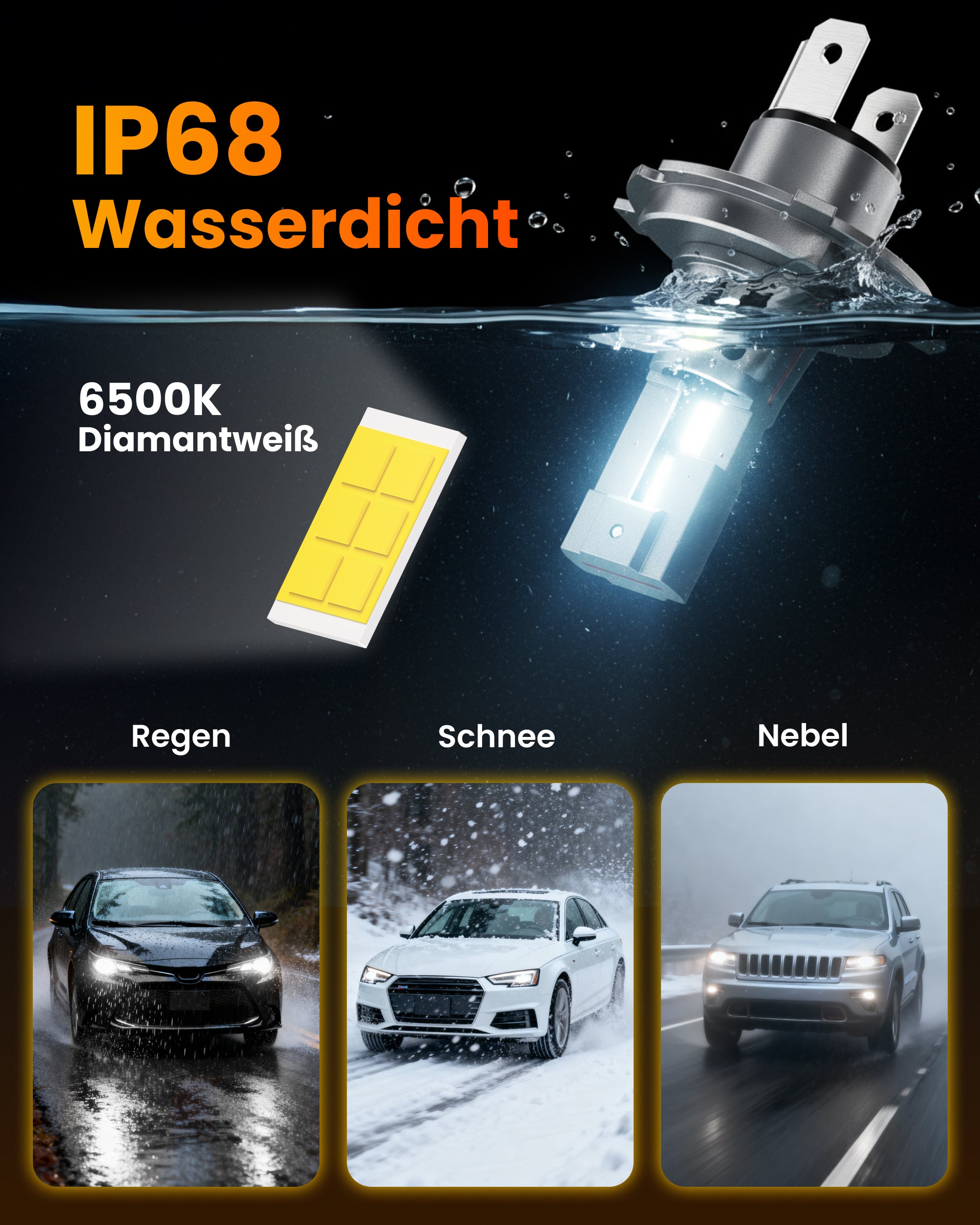 Stellar Lampe H4 (S25) – 1 Paar (2 Stück) LED, +200 % Helligkeit, 1 Jahre Garantie