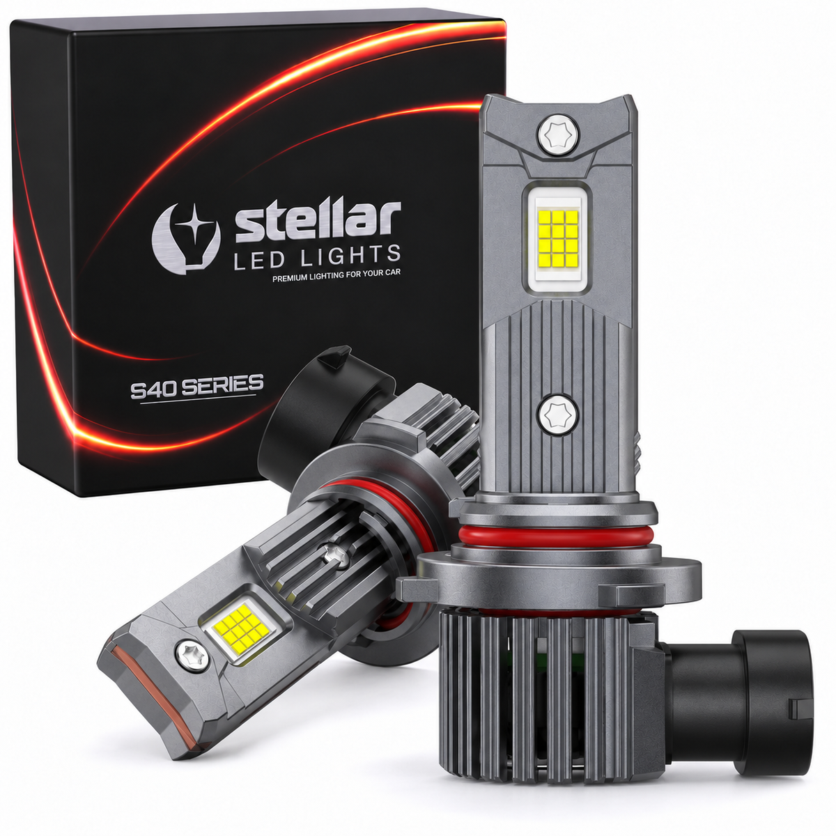 HB4/9006 STELLAR S40 LED-Lampen, 6500 K Kaltweiß, 2 × 40 W, CANBUS, 1 Paar (2 Stück), 1 Jahr Garantie
